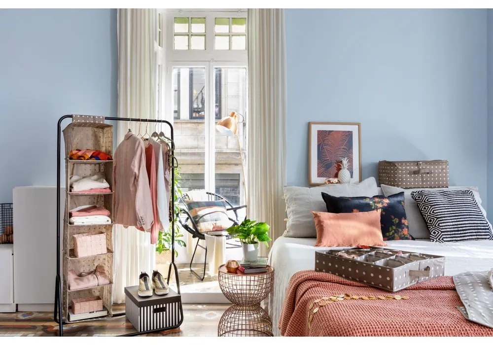 Organizator cu 16 compartimente pentru sertare, Compactor Dots, bej