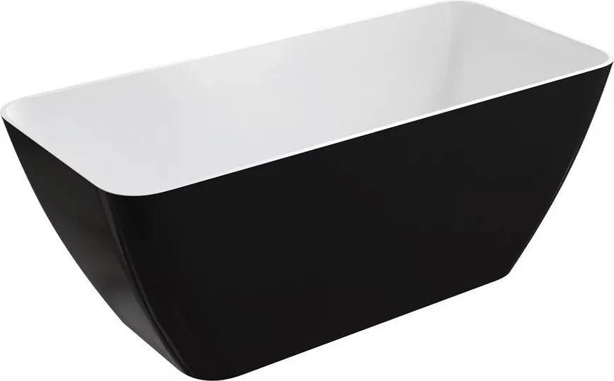 Cada freestanding Omnires Parma M+ alb/negru  159x71 cm