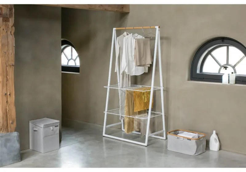 Cutie de rufe stivuibila Brabantia 1000827, 35 L, Deschidere frontala, Capac larg, Pliabil, Gri