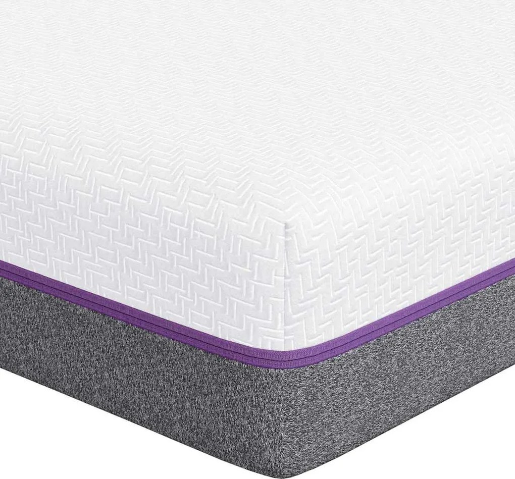 vidaXL Saltea Alb și gri 90 x 200 cm Material Jacquard