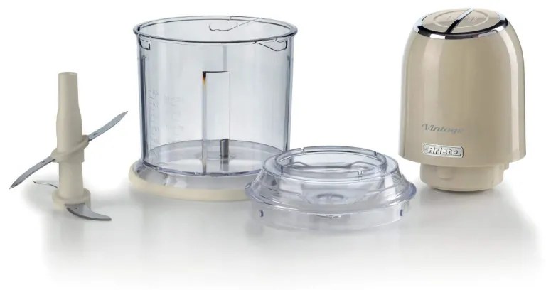 Tocator alimente Ariete VINTAGE 0438/03, 400W, 600 ml, 2 viteze, Otel inoxidabil, Bej