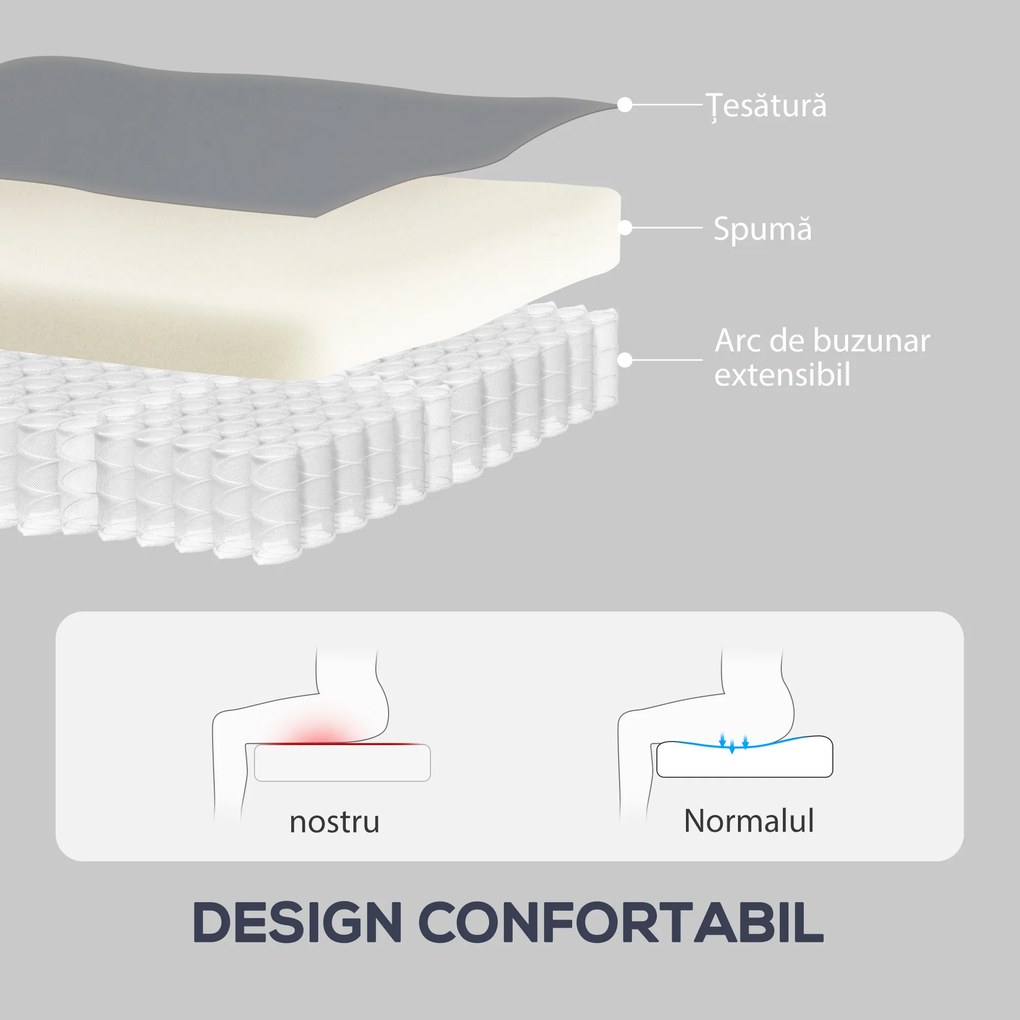 HOMCOM Fotoliu Reclinabil Manual cu Suport pentru Picioare din Material Textil Efect Piele și Bază Rotativă, Gri | Aosom Romania