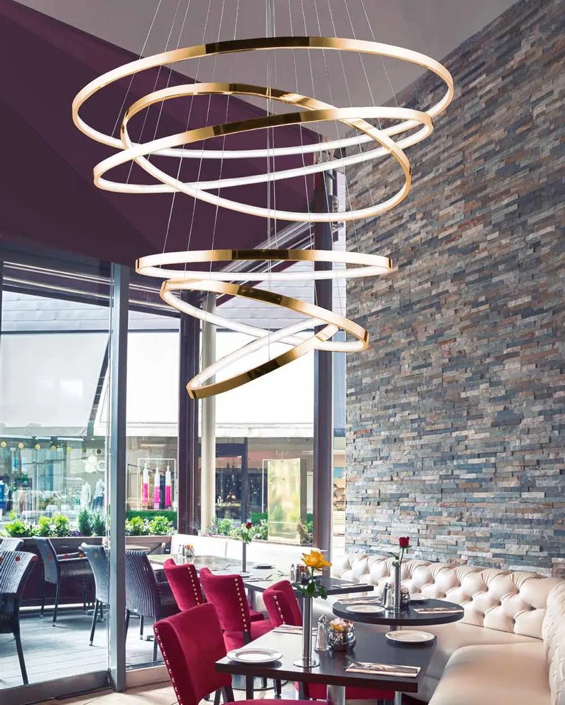 Lustra LED dimabila design modern Wheel 3 auriu