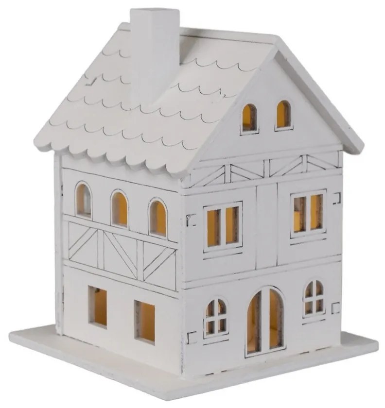 Decorațiuni luminoase de Crăciun Casă din lemn, 8x 10 x 8 cm, LED