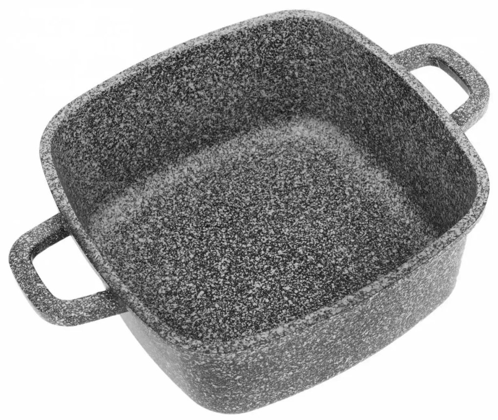 Oală pătrată cu capac 20x20 cm, 2.8L – Klausberg KB 7528, antiaderentă marmură, pentru gătit rapid și sănătos, culoare gri