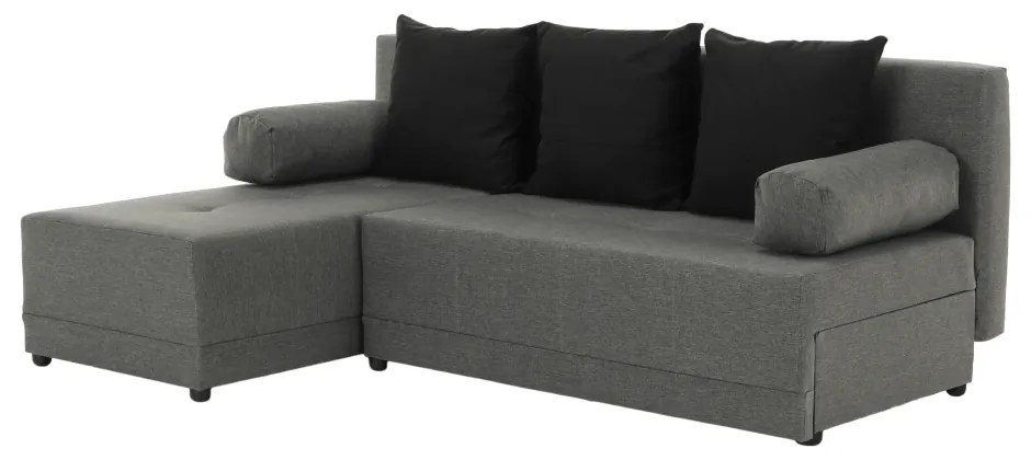 Coltar extensibil Mexx stanga gri-negru, 203/140/75 cm