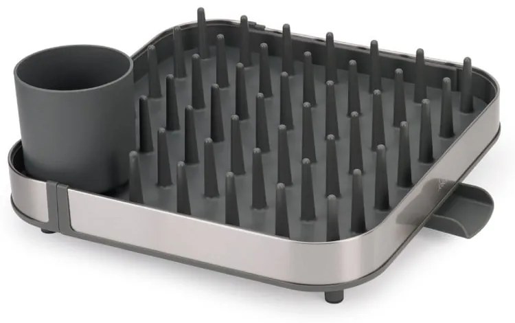 Scurgător de vase gri ajustabil din oțel inoxidabil 35x39 cm Duo – Joseph Joseph