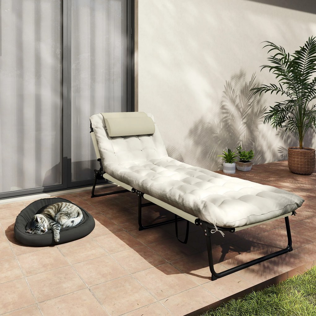 Outsunny Sezlong pliabil cu spatar inclinabil pe 4 nivele, Scaun | Aosom Romania