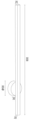 Aplica LED de perete desgin minimalist Asse negru H-60cm