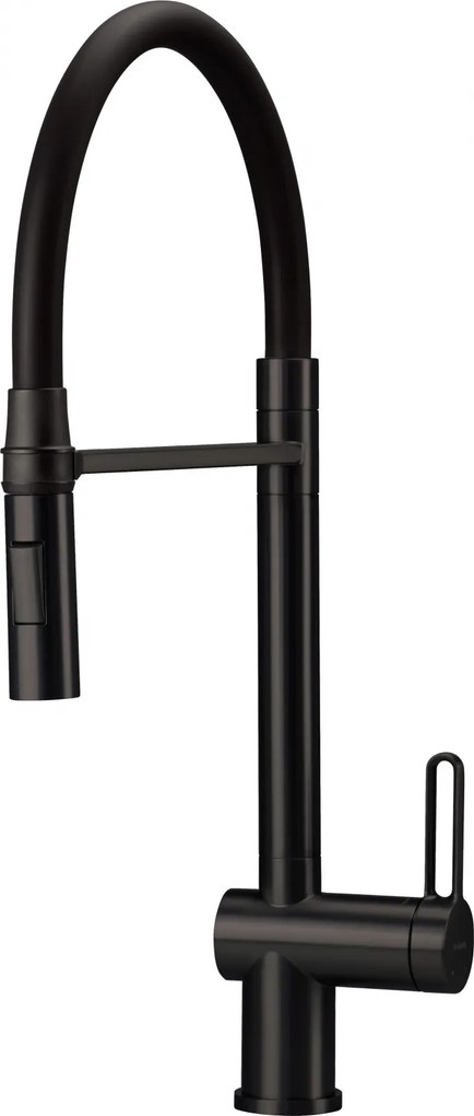 Baterie pentru chiuveta bucatarie, negru, cap mixer, pipa flexibila, 2 tipuri de jet, Deante Magnetic