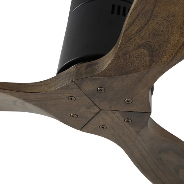 ZEVENTI - Ventilator de tavan SPELLO Wi‑Fi Tuya, negru/stejar + telecomandă