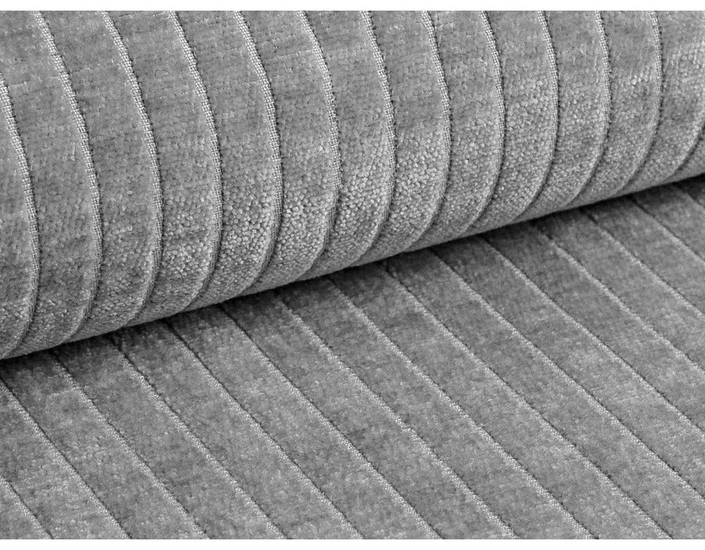 Canapea gri deschis cu tapițerie din catifea reiată 224 cm Bergamo – Cosmopolitan Design