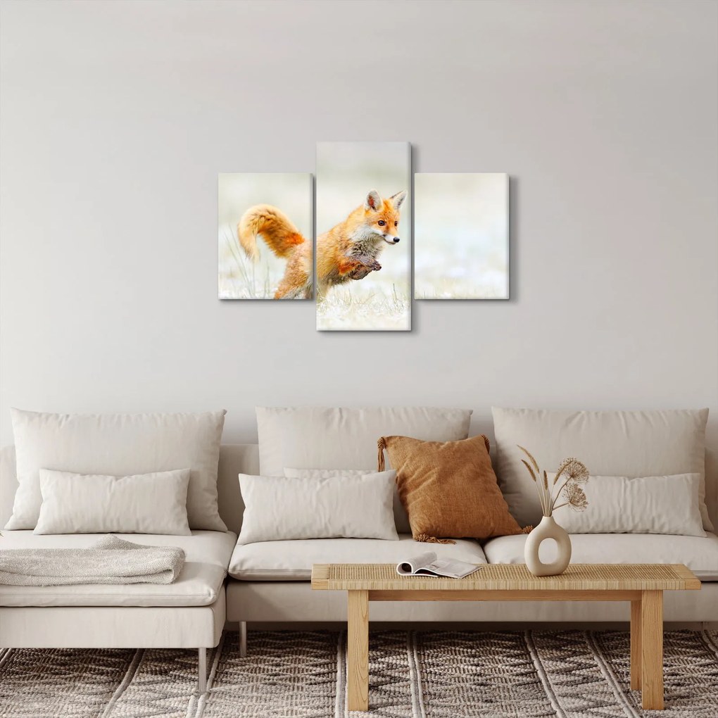 Tablou - Vulpe care sare (90x60 cm)