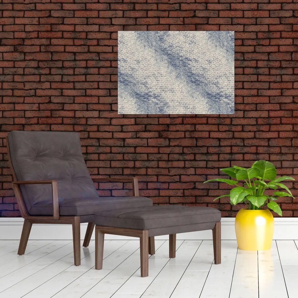 Tablou pe sticlă - Model de valuri (70x50 cm)