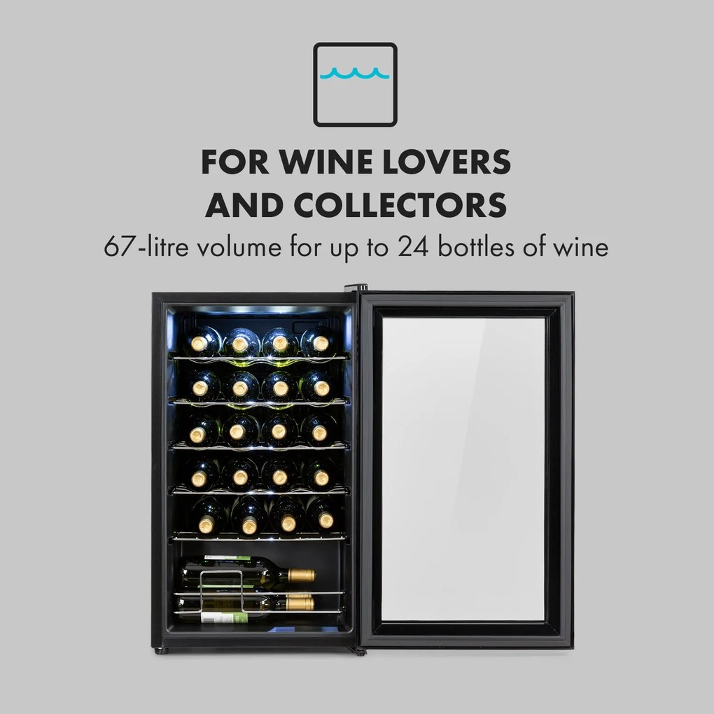 Shiraz 24 Uno, vinotecă, 67 l, 24 de sticle, tactilă, 5 - 18 °C, neagră