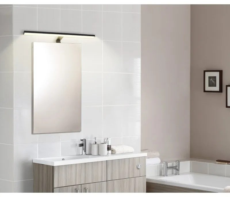 Aplica LED pentru baie design modern IP44 Jaime negru, opal