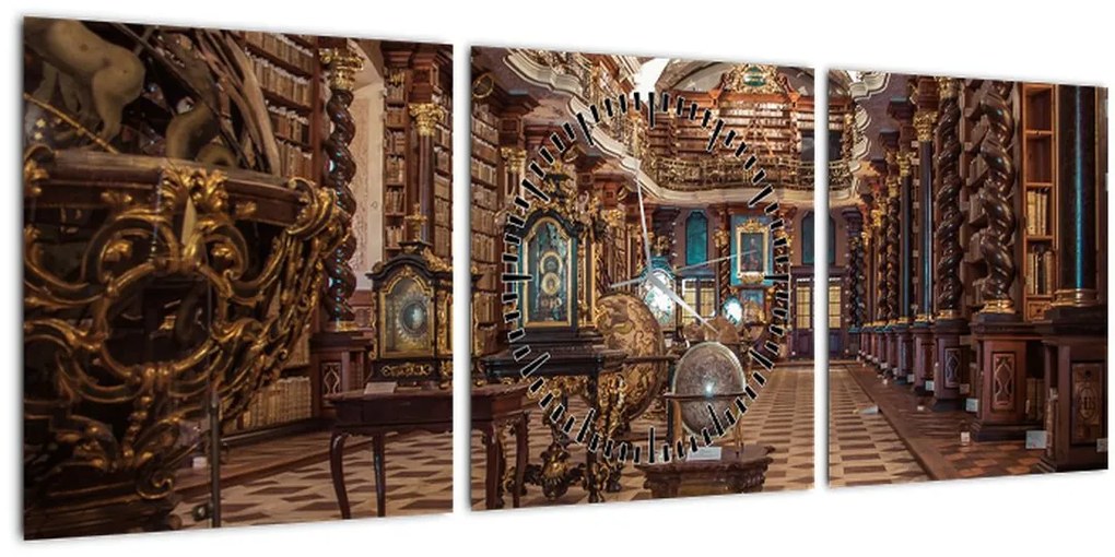 Tablou -Clementinum de Praga (cu ceas) (90x30 cm)