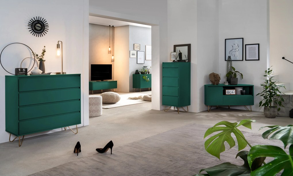 Comoda din MDF 90 cm verde