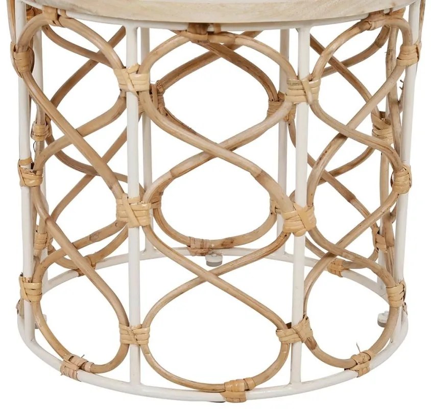 Set 2 mese de cafea , din metal si rattan Roseraie