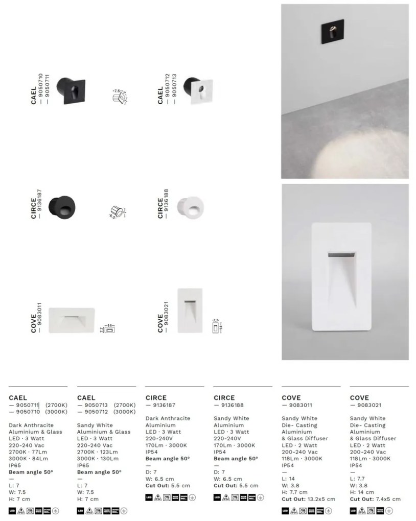 Spot LED incastrat iluminat exterior IP65 CAEL 2700K alb