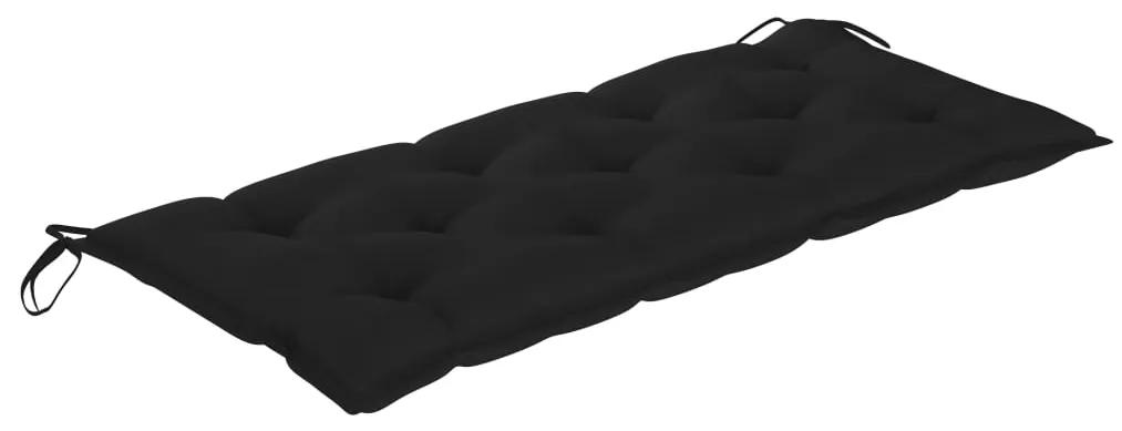 Bancheta regala de gradina cu perna, gri, 135 cm, lemn acacia 1, Gri si negru, 2