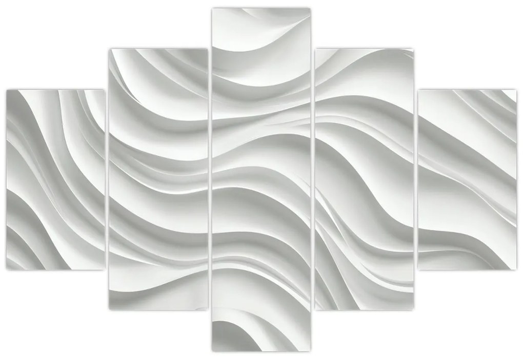 Tablou - Valuri Albe 3D (150x105 cm)