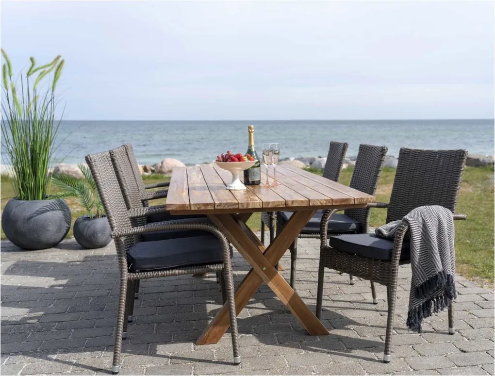 Masă de grădină Murcia, tec, natural 200x90x75 cm