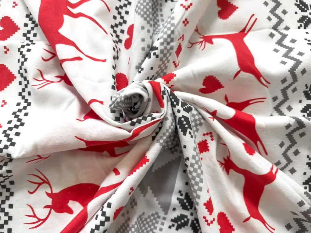 Lenjerie de pat din flanel DEER DREAMS albă Dimensiune lenjerie de pat: 2 buc 70 x 90 cm | 200 x 220 cm