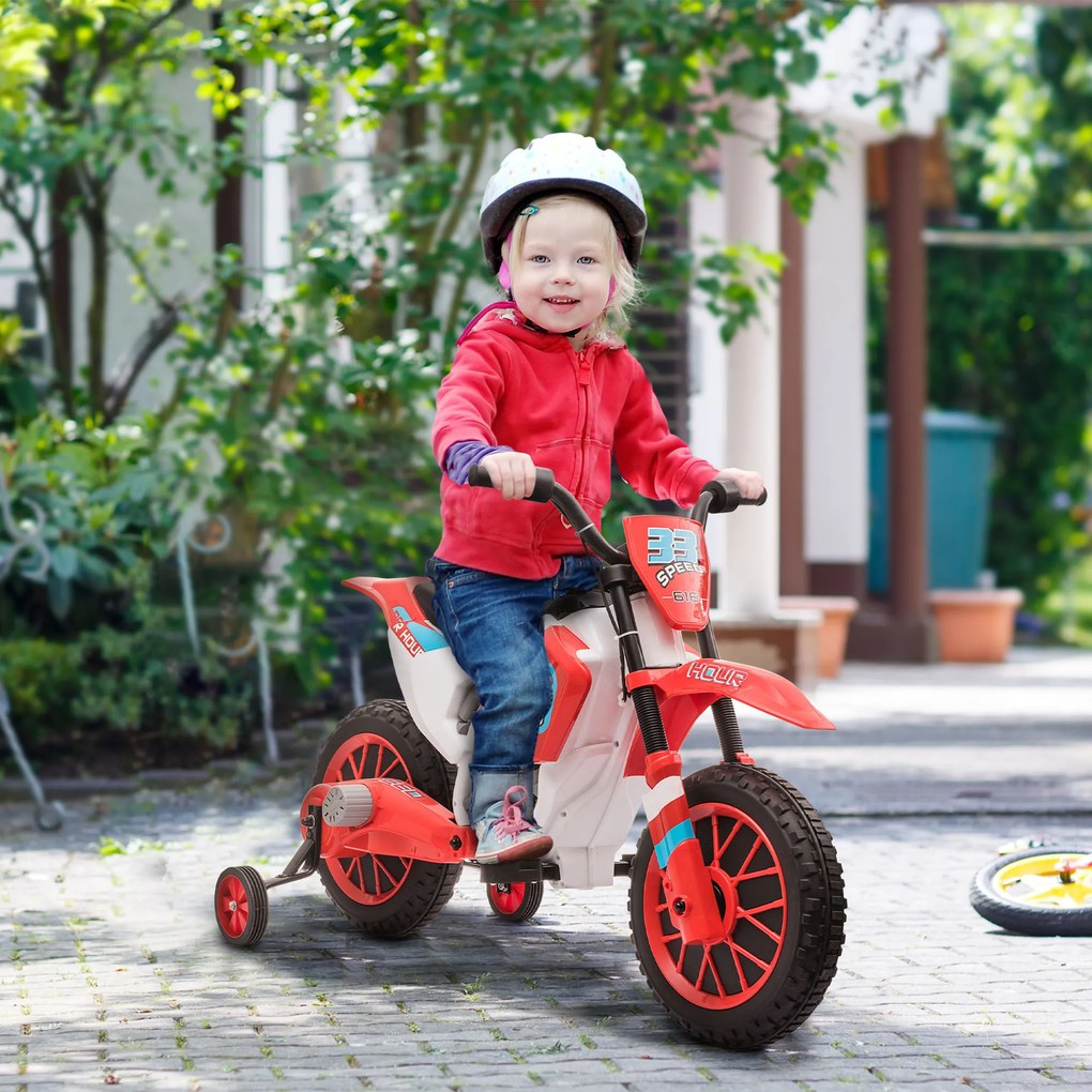Motocicleta de Cros Electrica pentru Copii HOMCOM, Baterie 12V | Aosom Romania