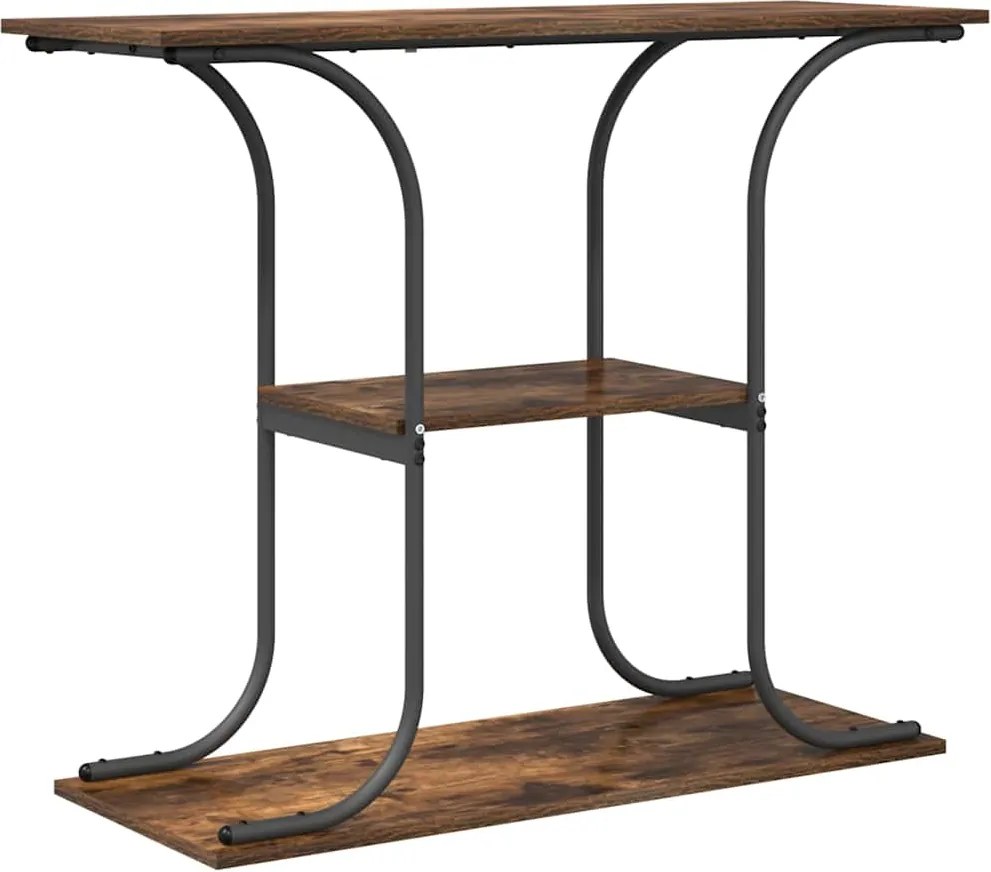 vidaXL Masă de consolă Stejar fumuriu 101 x 35 x 80,5 cm Lemn compozit