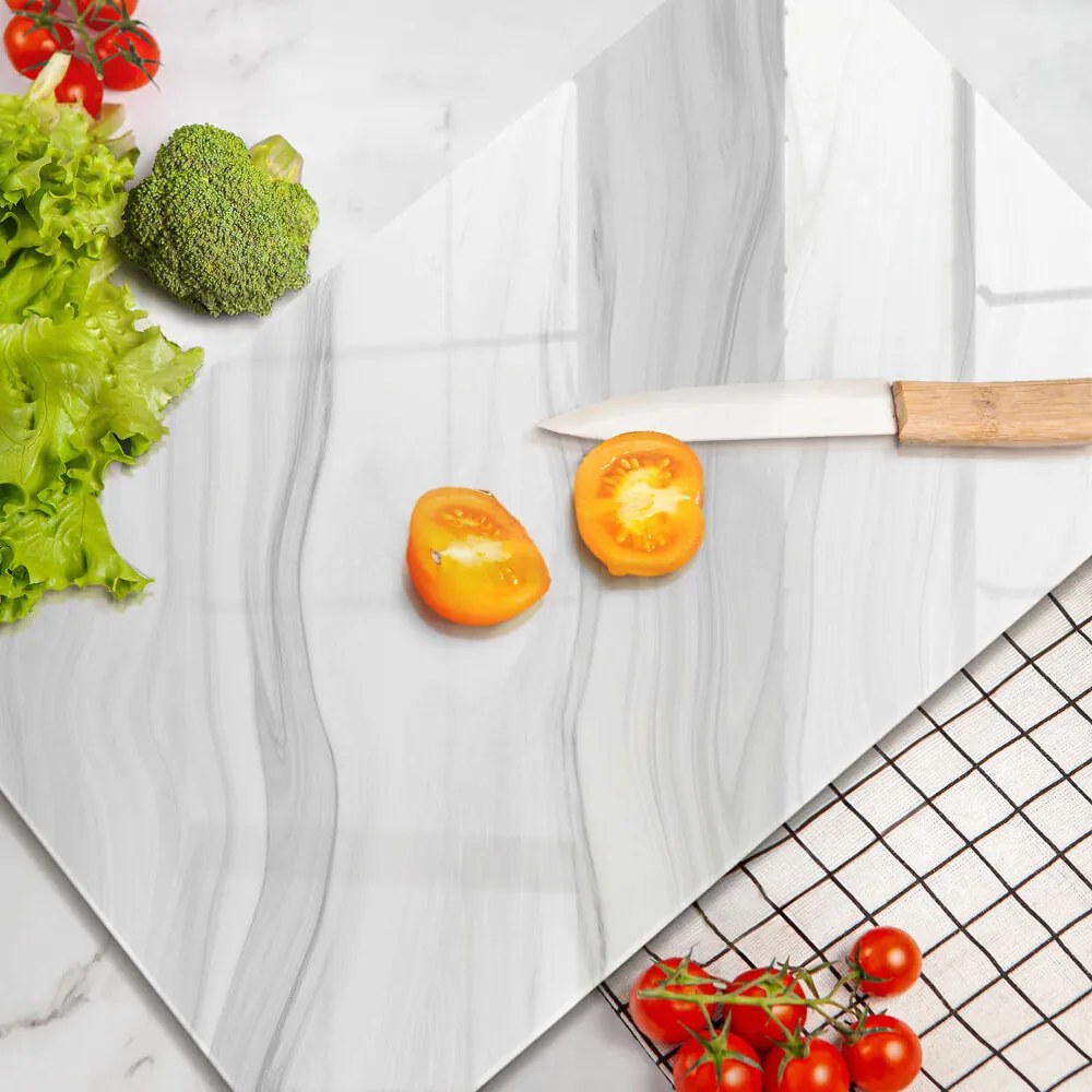 Placă din sticla protectie perete Marmură delicată