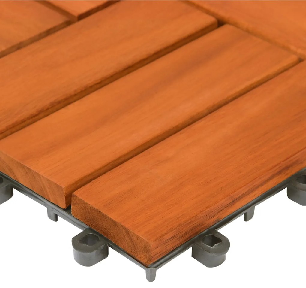 Deuba Tigla din lemn mozaic de salcam - set 11, 30x30cm