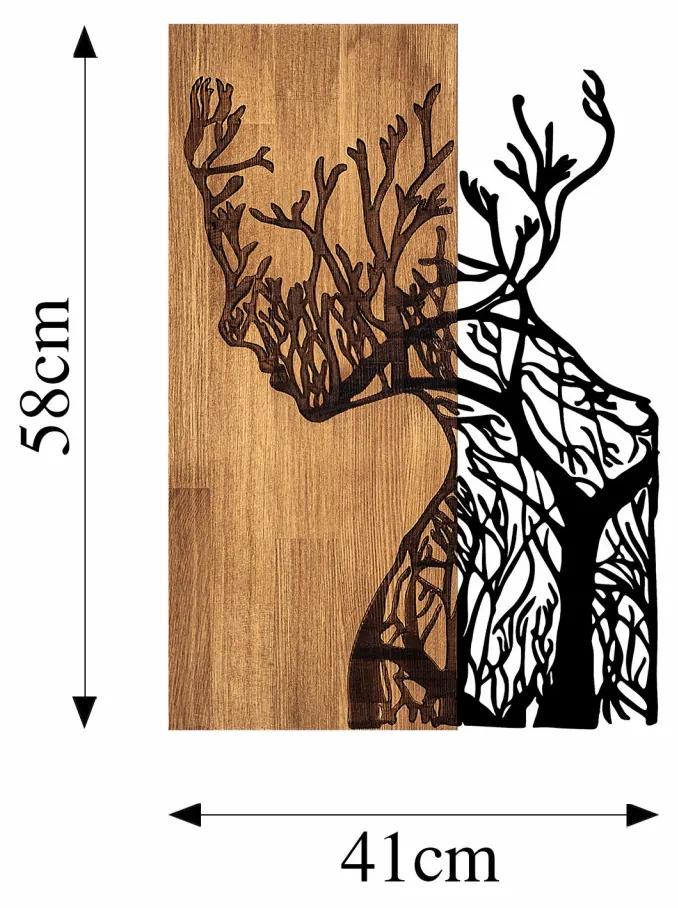 Accesoriu decorativ de perete din lemn Tree woman - 318