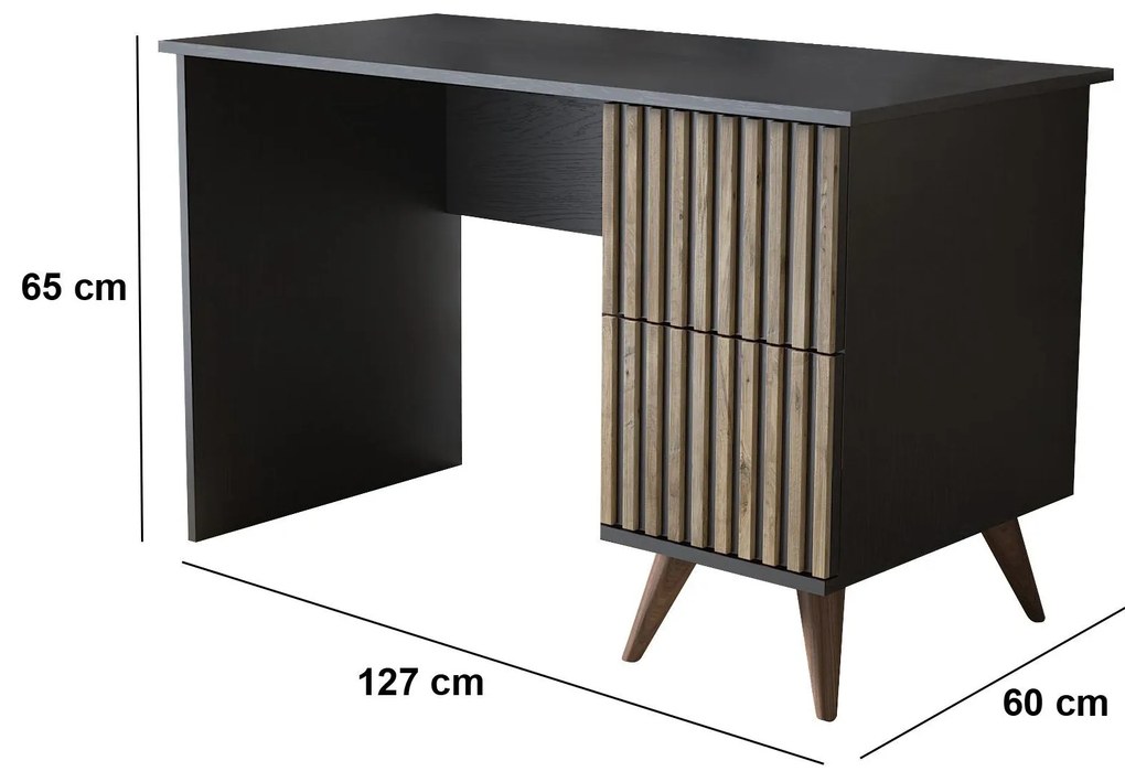 Masă de scris Franc 45 (lemn negru + pin atlantic). 1107913