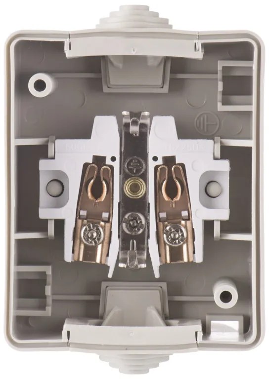 Priza simpla cu impamantare si protectie, cu capac, 16A, montaj aplicat, protectie IP44, pentru exterior, Emos