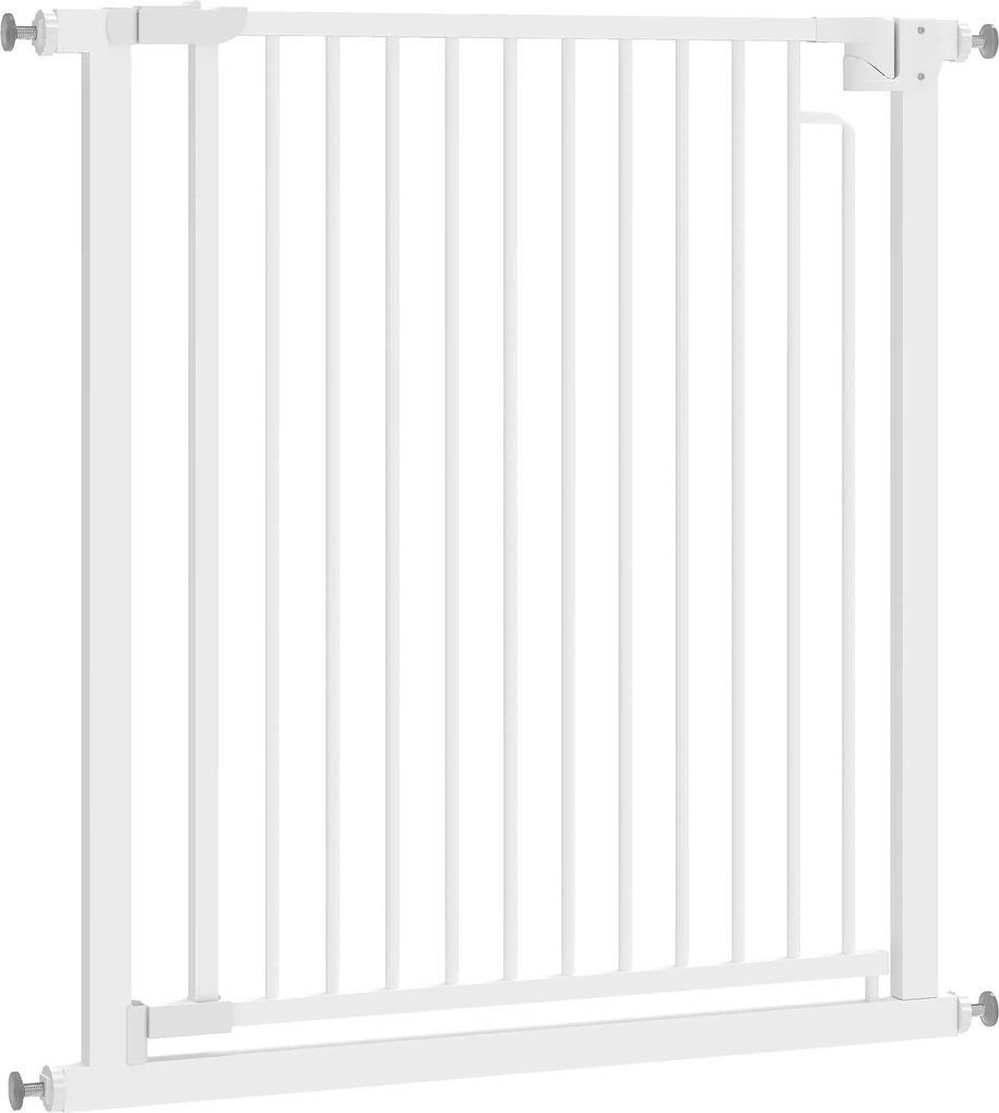 PawHut Grilaj de protecție pentru scări Barieră fără găurire cu închidere automată pentru copii Bucătărie Scară 76-80 x 76 cm Alb | Aosom Romania