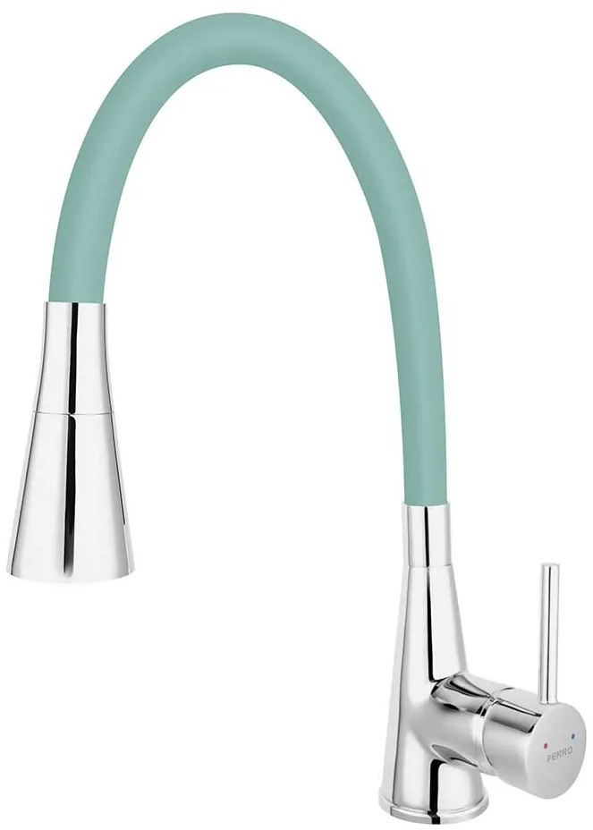 Baterie Ferro Zumba II cu pipa flexibila, 2 functii de jet, verde-menta