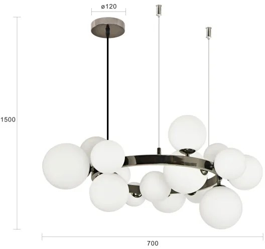 Brilagi - Lustră LED pe cablu MILLA, 15xG9/3W/230V, negru cromat/alb