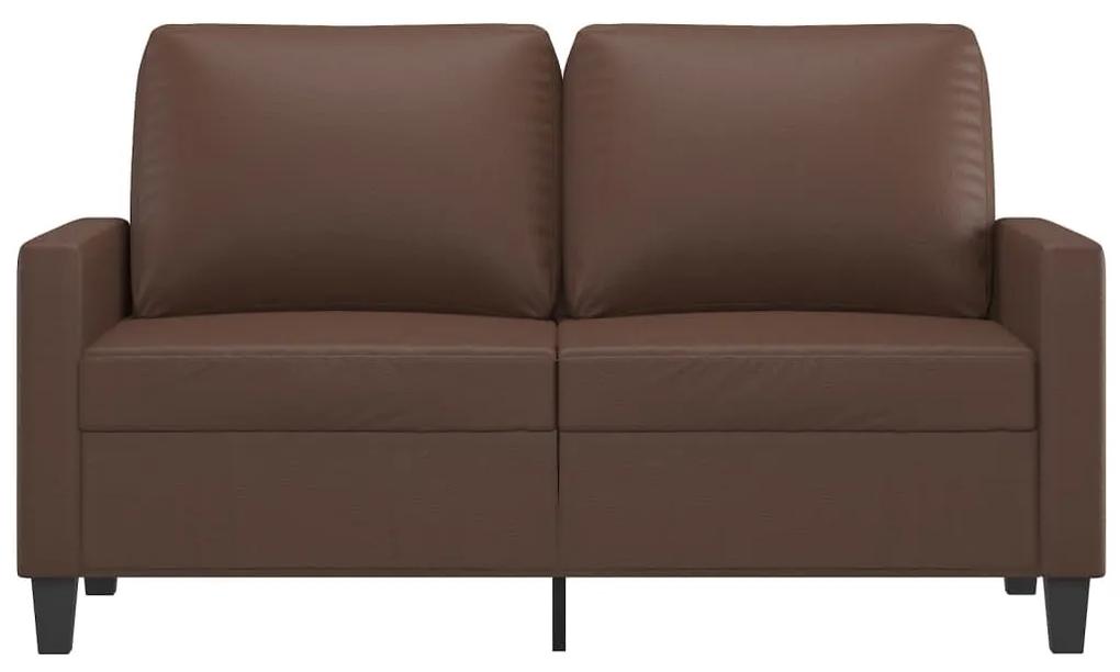 Canapea cu 2 locuri, maro, 120 cm, piele ecologica
