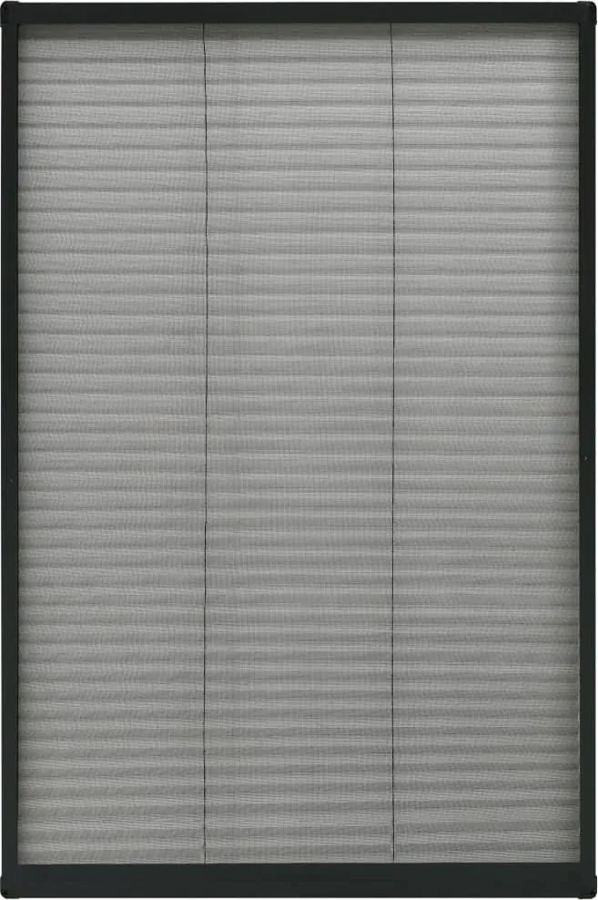 vidaXL Plasă insecte plisse pentru ferestre antracit 80x160cm aluminiu