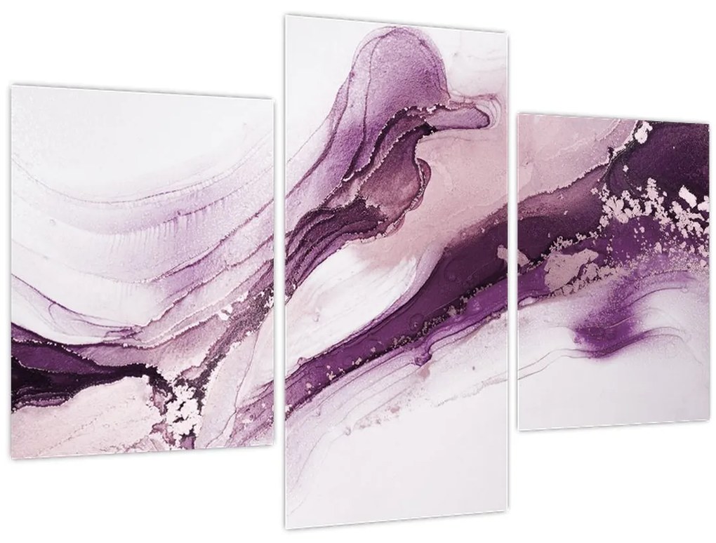 Tablou - Artă fluidă violet (90x60 cm)