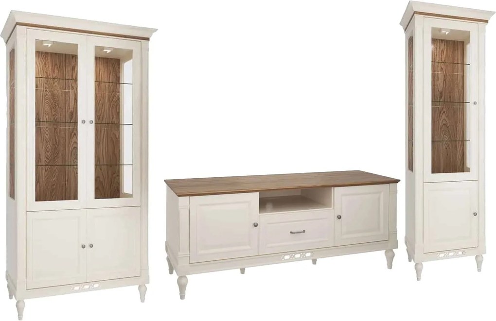 Set lemn masiv crem Living Provence 3 Piese -Natur
