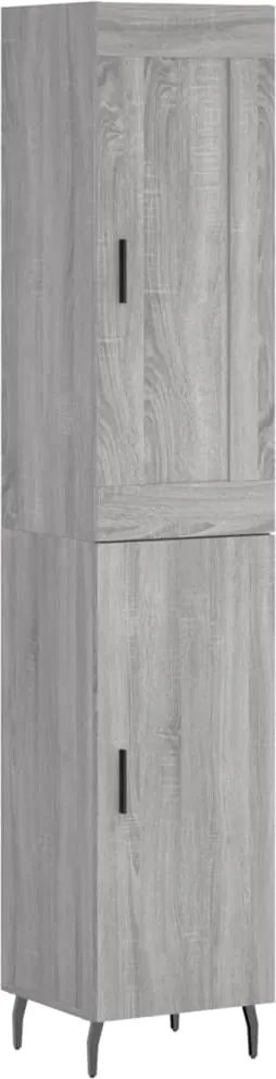 vidaXL Dulap înalt, gri sonoma, 34,5x34x180 cm, lemn prelucrat