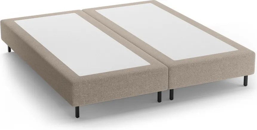 Pat matrimonial bej tapițat fără tăblie 160x200 cm Whale – Micadoni