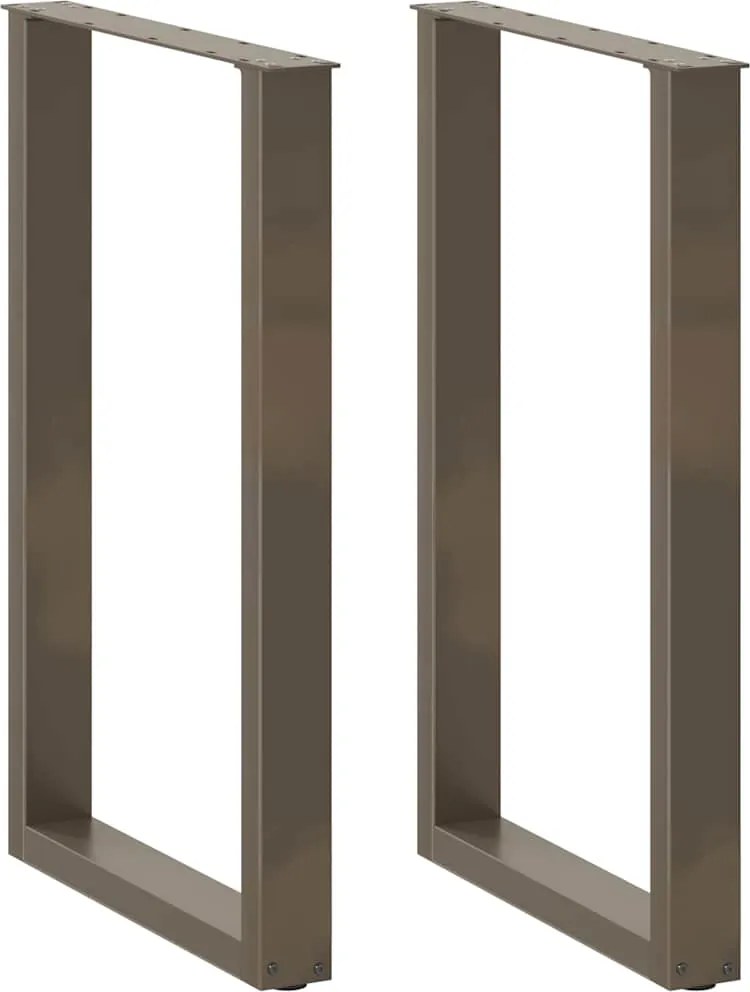 vidaXL Picioare de masă de bar în formă de U, 2 buc., oțel natural, 60 x (90-91) cm