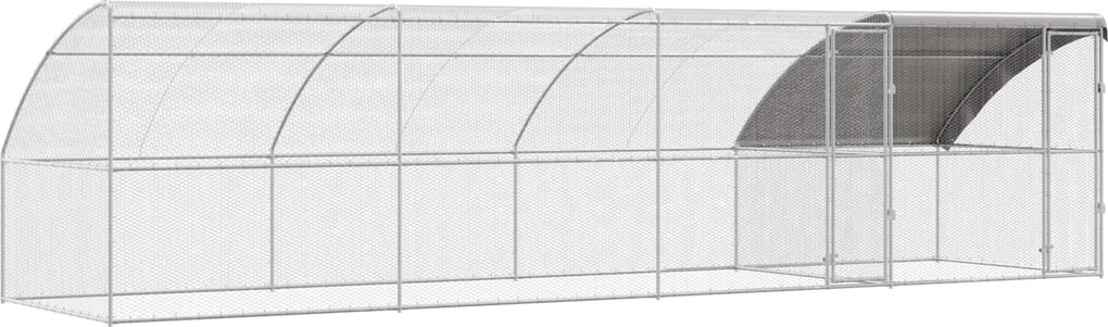 vidaXL Cușcă pentru pui 4 pcs Argintiu 800 x 200 x 200 cm Oțel și PE