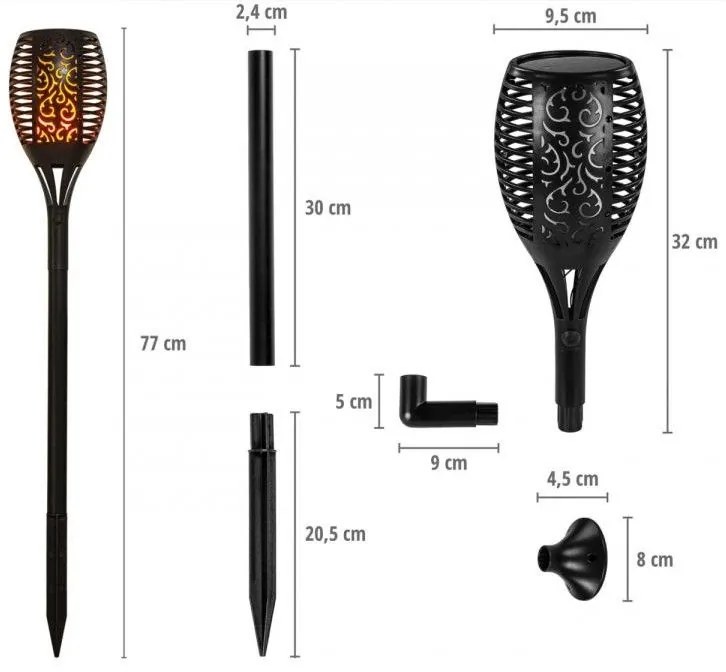 VOLTRONIC Set de lumini solare 51 LED, 4 buc