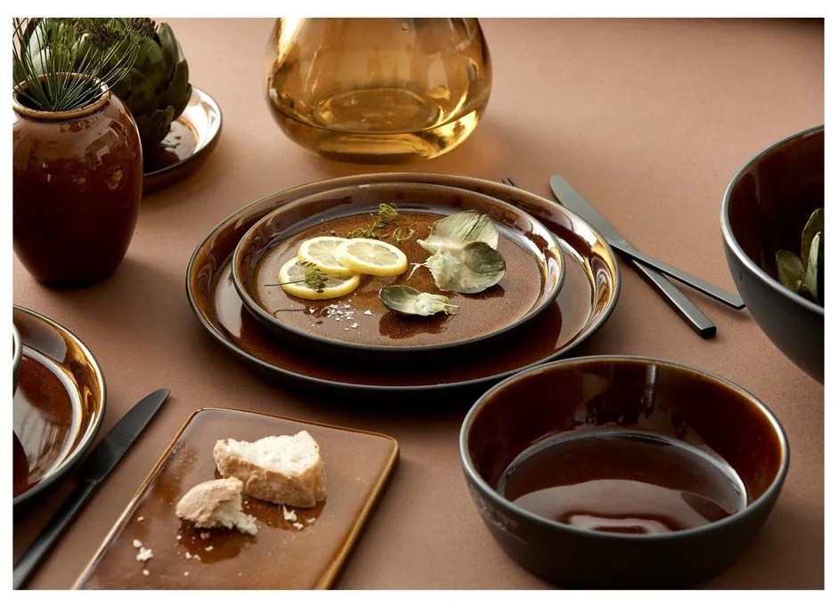 Farfurie neagră/chihlimbar din gresie ø 27 cm Gastro Black/Amber – Bitz