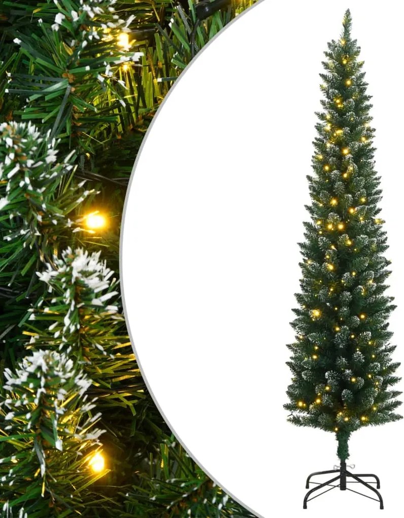 vidaXL Brad de Crăciun artificial subțire cu 150 LED-uri, 120 cm