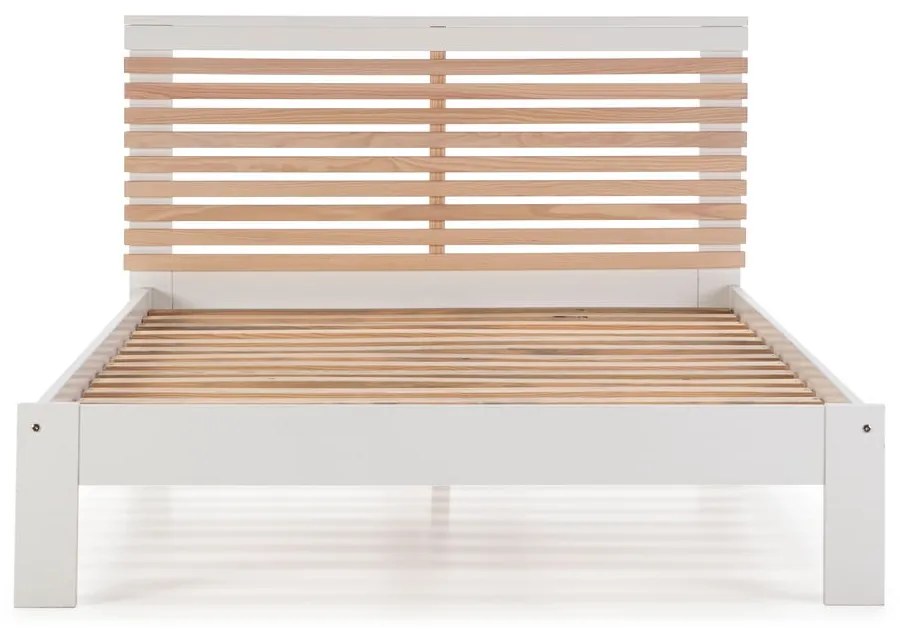 Pat matrimonial alb cu somieră 140x190 cm Vectra – Marckeric